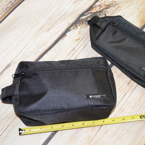 Mens Black Toiletry Bag Dopp Kit